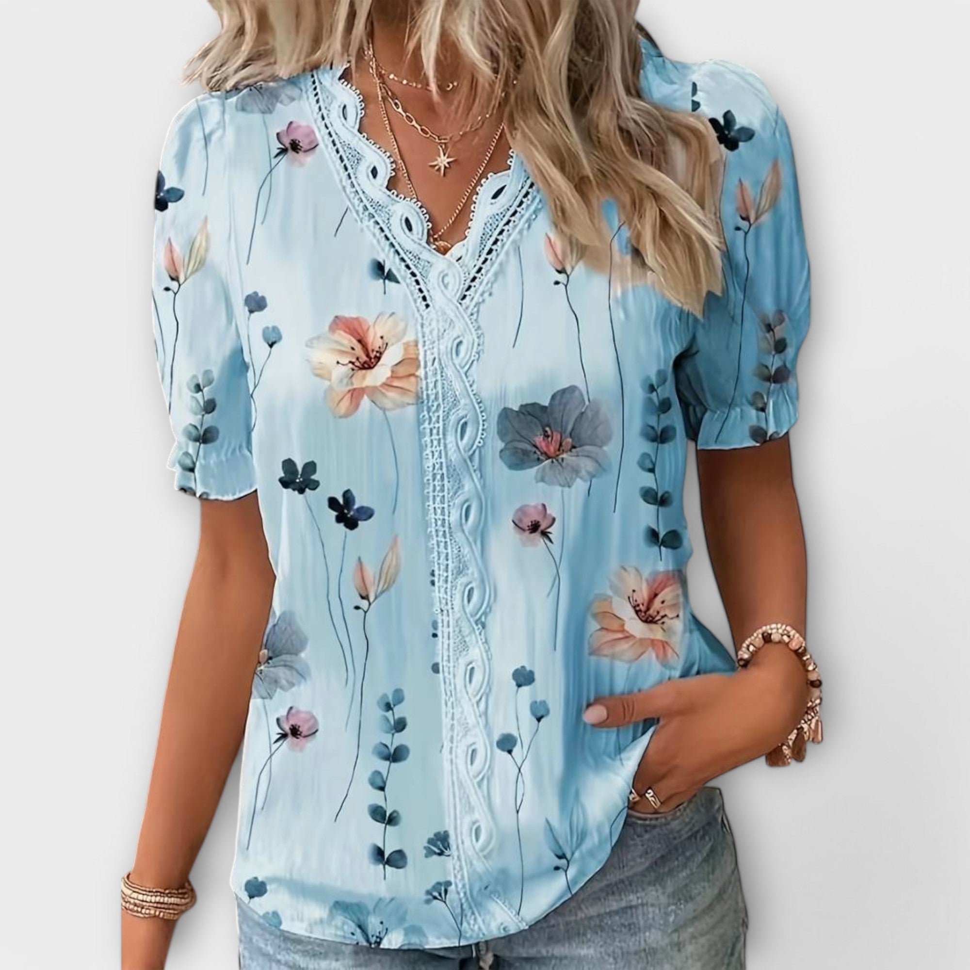 Emily - Fashionable Blouse with V-Neck