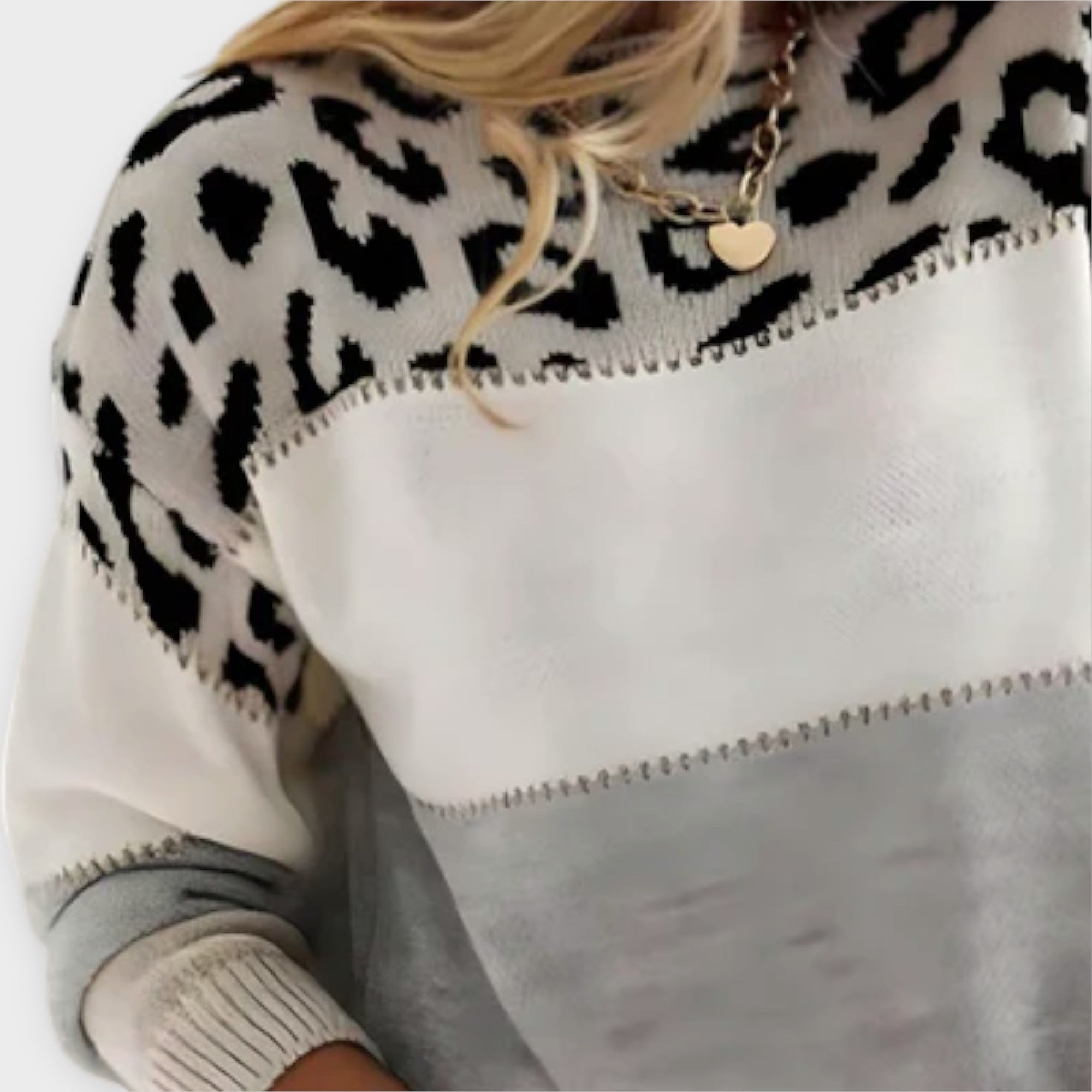 Cheyenne - Casual Sweater with Leopard Design
