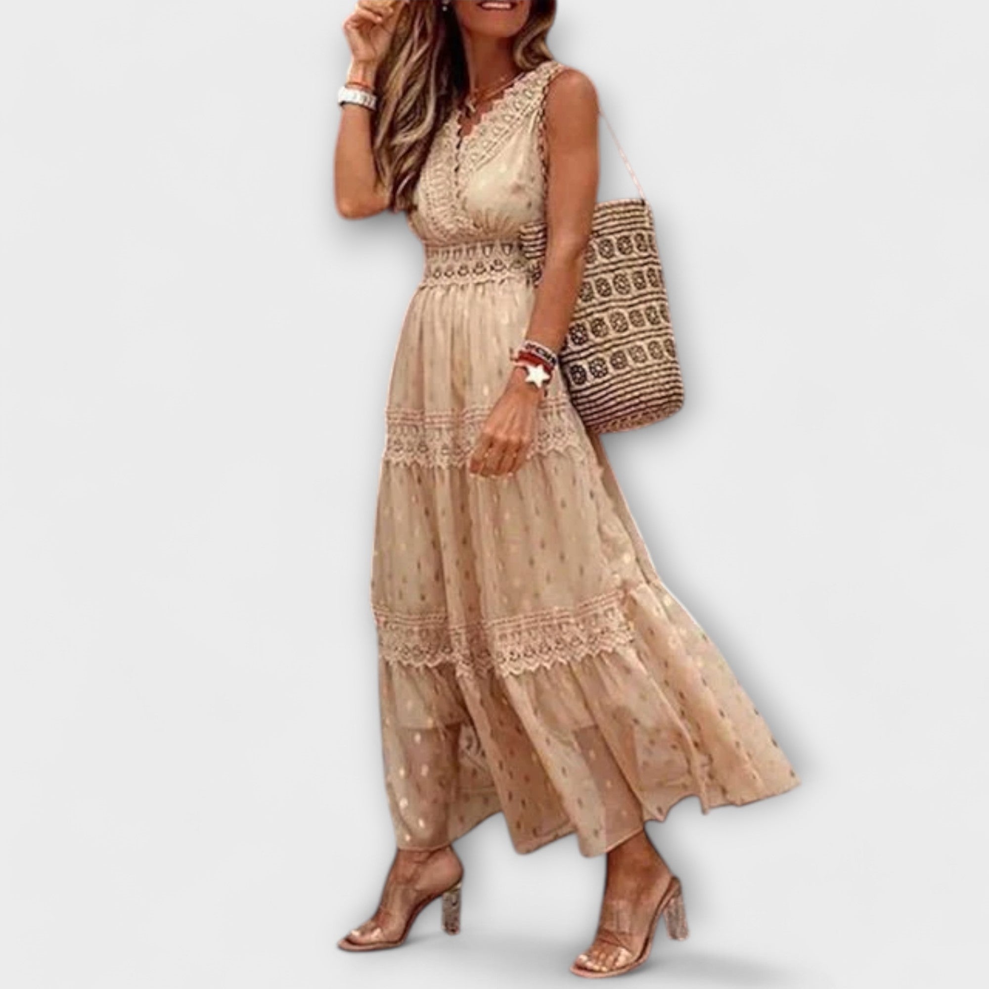 Lola - Maxi dress with boho lace