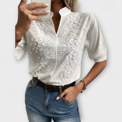 Élise - Mila Blouse with Exquisite Embroidery