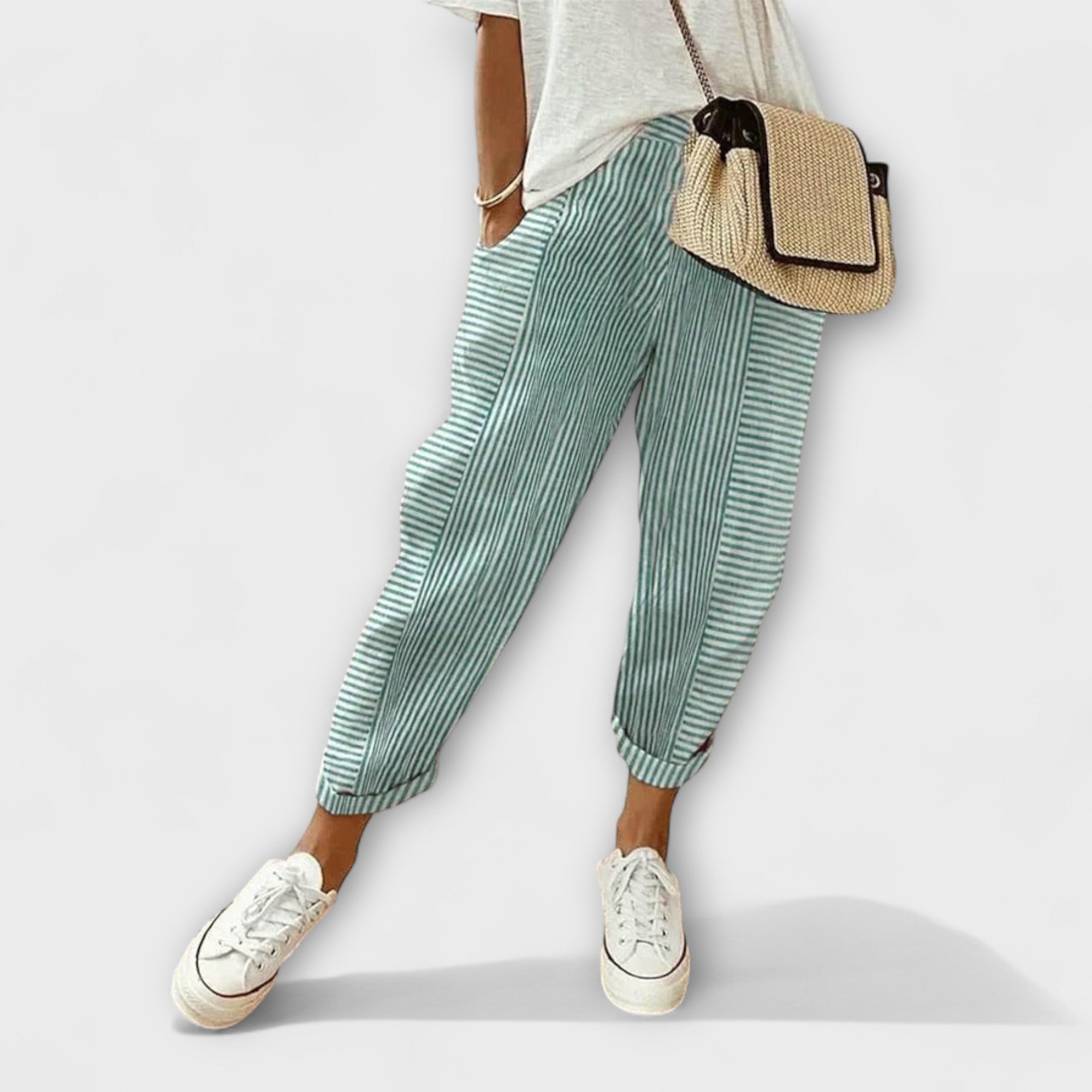 Sanne - Comfortable Striped Pants